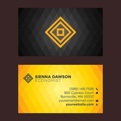 Black Yellow Business Card vector