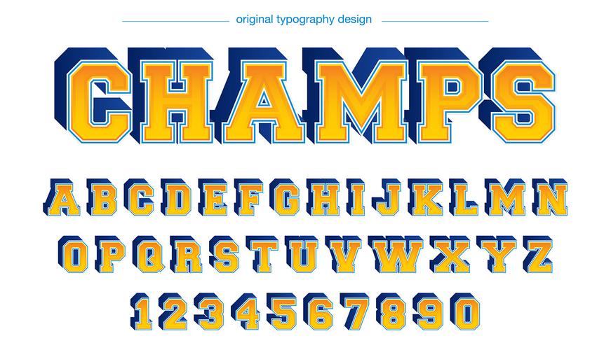 Tipografía Bold Blue Yellow Varsity vector