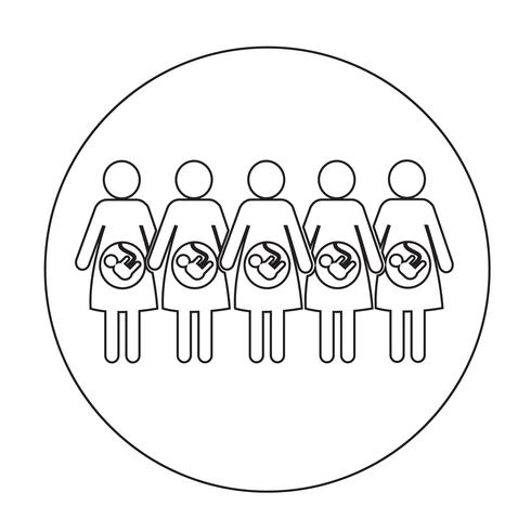 Pregnant woman icon vector