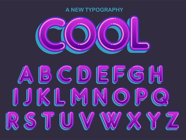 Purple Rounded Comic Typography vector