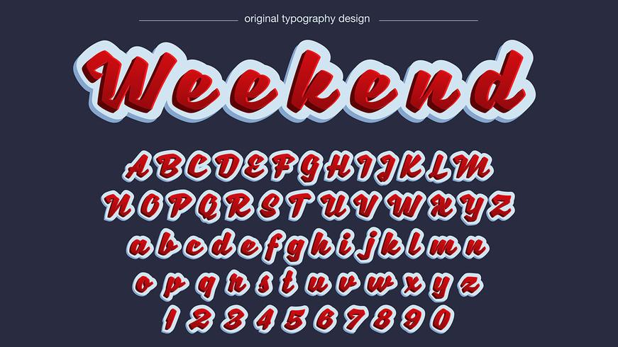 Red Bold Handwritten Typography vector