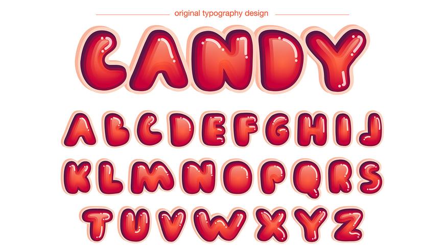 Red Rounded Comics Typography vector