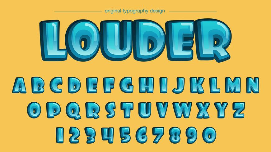 Comics Bubble Blue Typography vector
