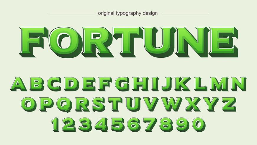 Diseño de tipografía verde negrita vector