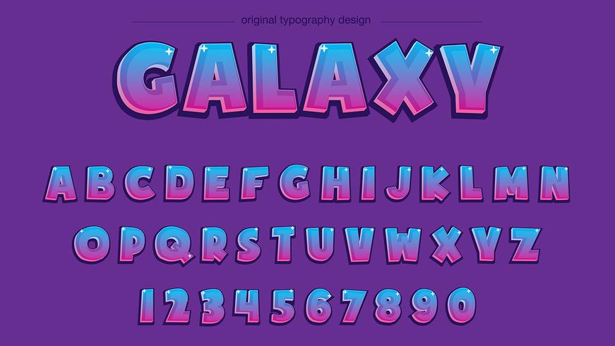 Cartoon Purple Typography vector