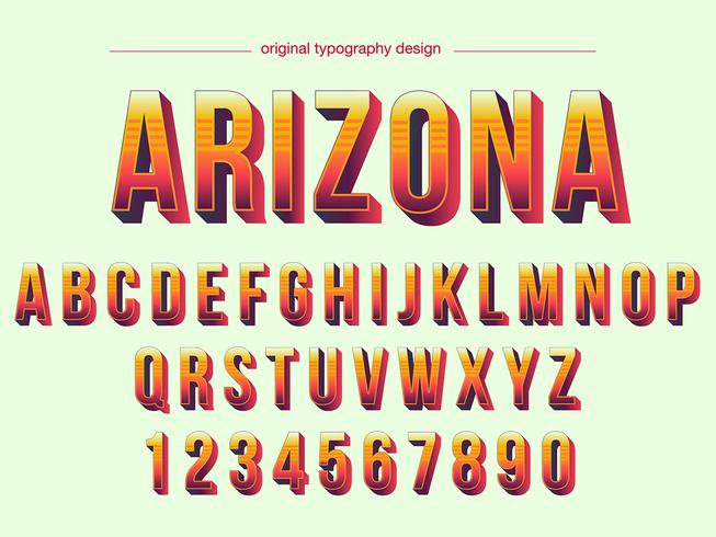 Warm Colors Bold Bevel Typography Design vector