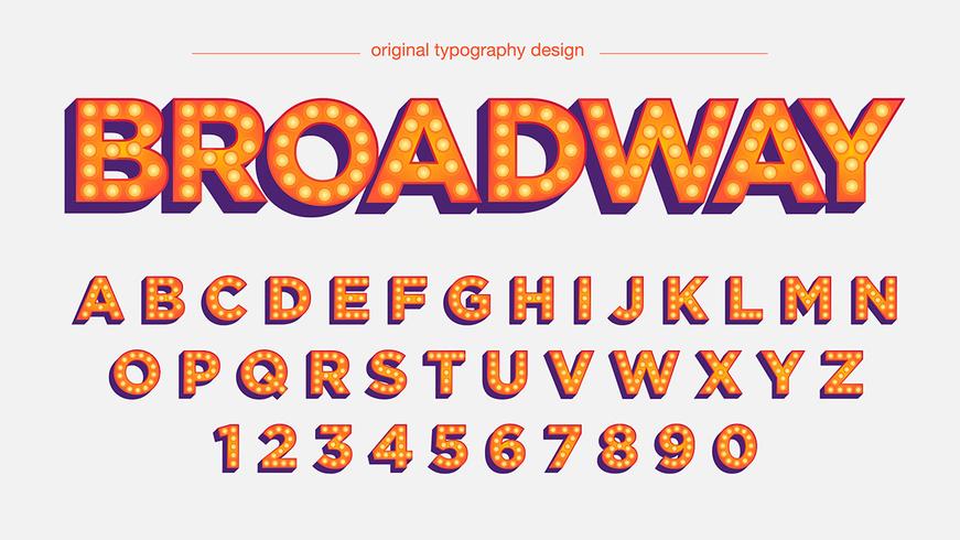 Bold Orange Lights Typography vector