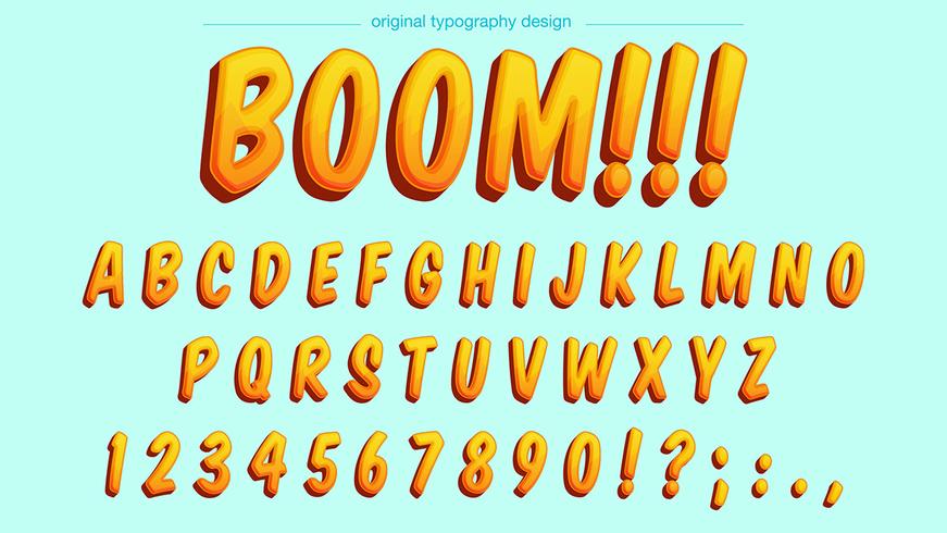 Yellow Cartoon Typography vector