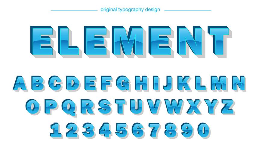 Glossy Blue Typography vector