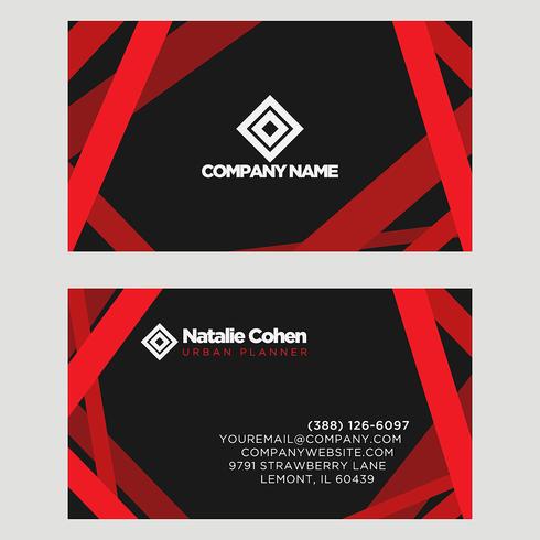 Black Red Business Card vector