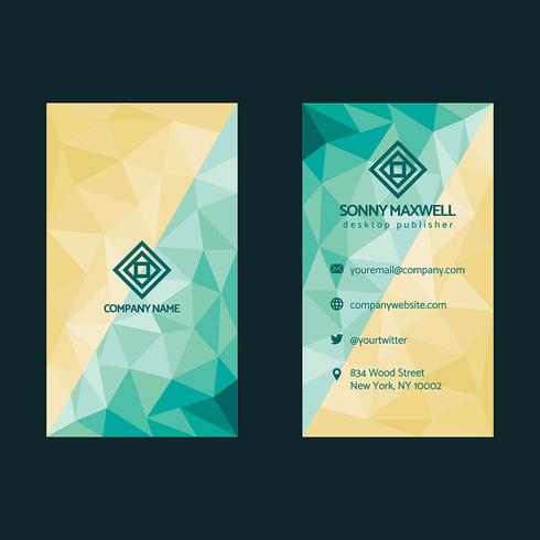 Low Poly Business Card Design vector