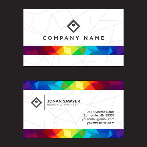 Colorful Low Poly Business Card vector