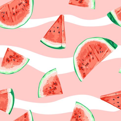 watermelon seamless pattern illustration vector