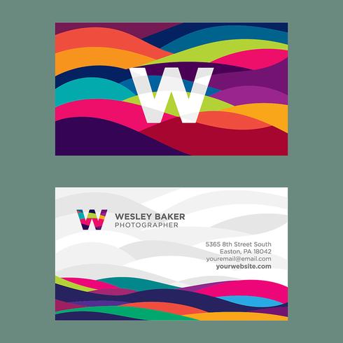 Colorful Curves Business Card vector