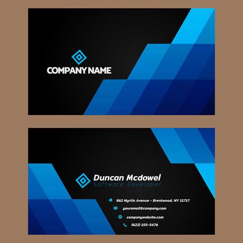 Black Blue Business Card vector