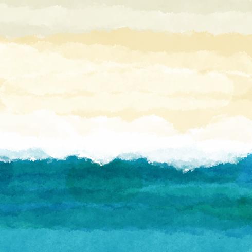 Watercolour beach scene  vector