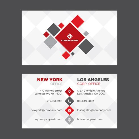 Abstract Red Business Card  vector