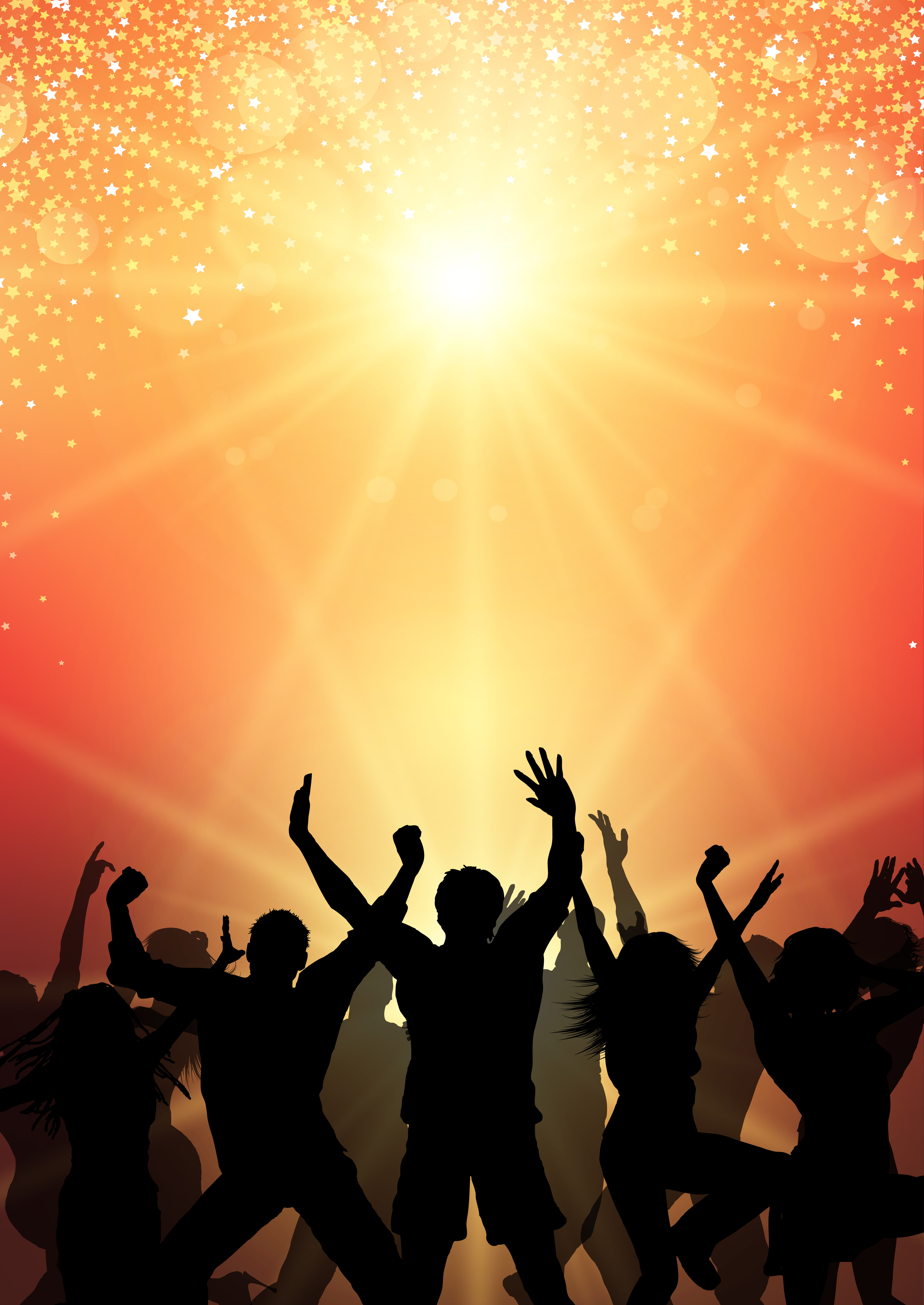 Party crowd on sunburst background 577246 Vector Art at Vecteezy