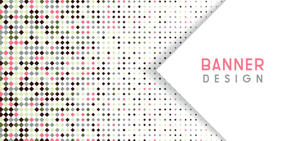 Abstract banner background with diamond halftone design vector