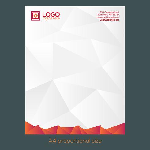 Colorful Red Letterhead Template vector