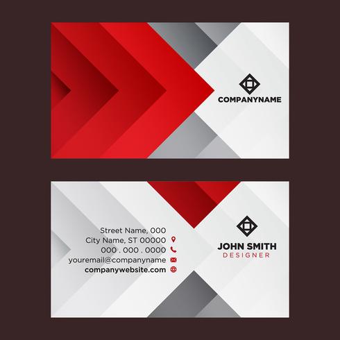 Red Grey Business Card vector