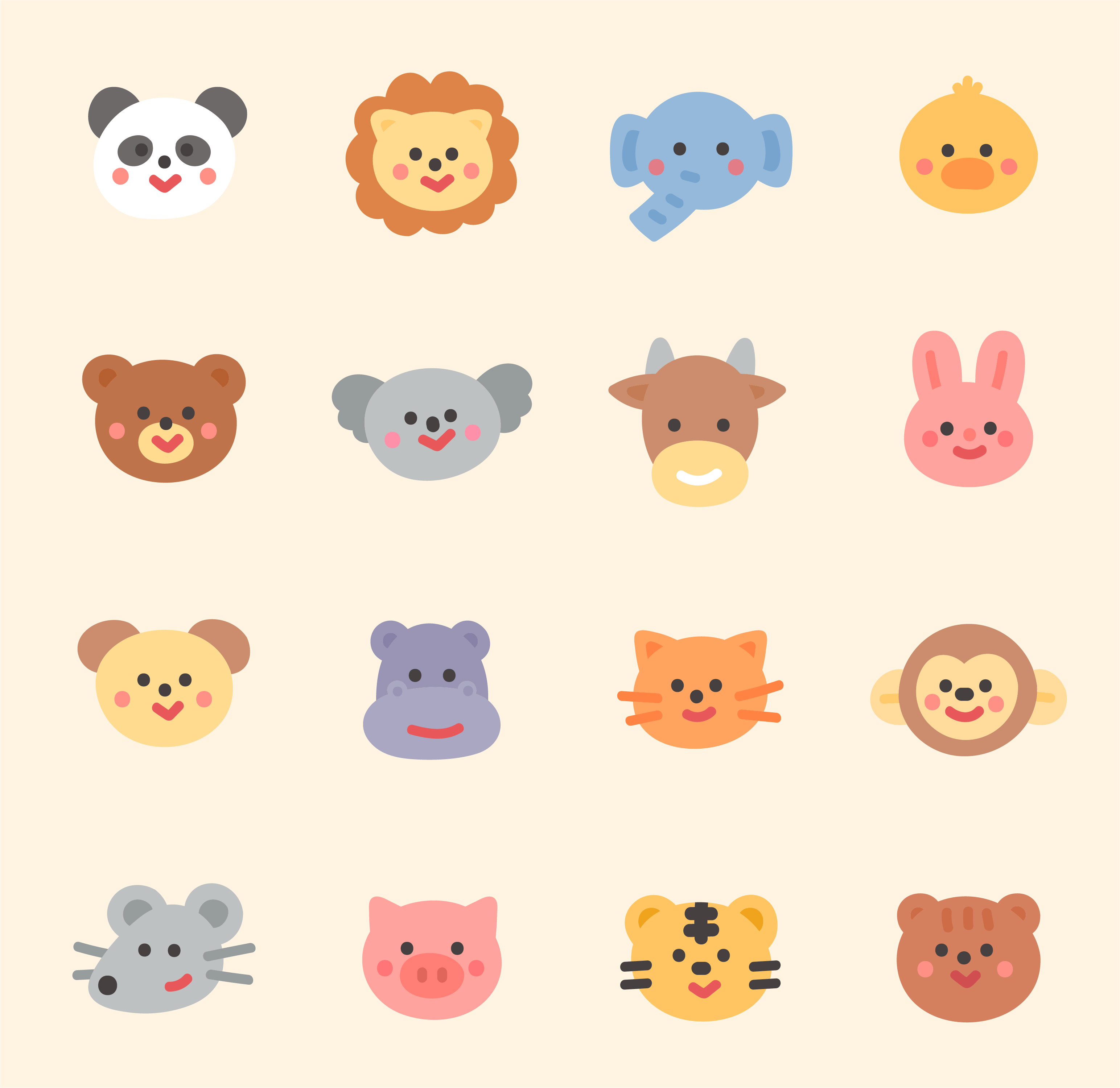 Download animal face collection - Download Free Vectors, Clipart Graphics & Vector Art