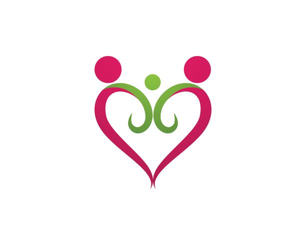 Love adoption baby care logo and symbols vector