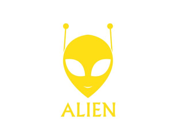 Aplicación de plantilla de logo y símbolos de vector de icono de Alien Face