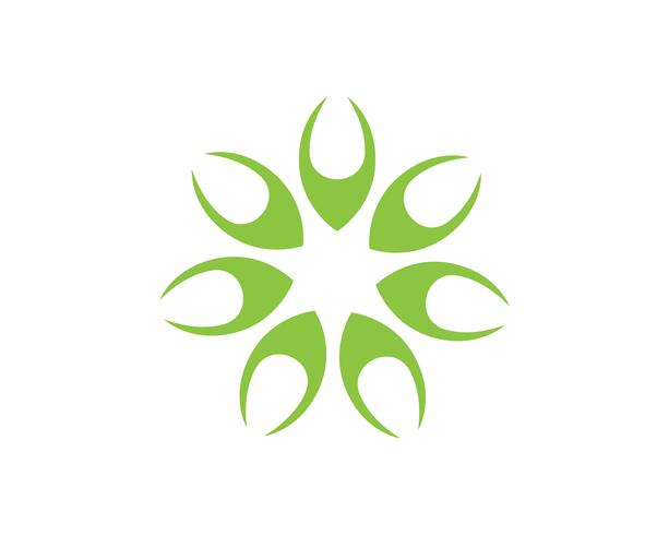 Hoja de motivos florales logo y símbolos sobre un fondo blanco vector