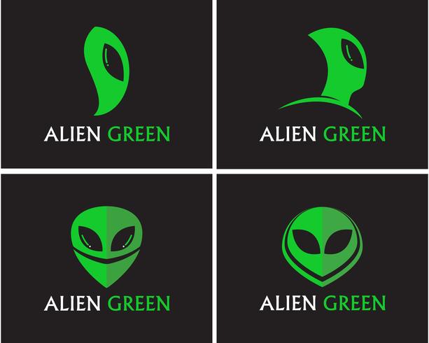 Aplicación de plantilla de logo y símbolos de vector de icono de Alien Face