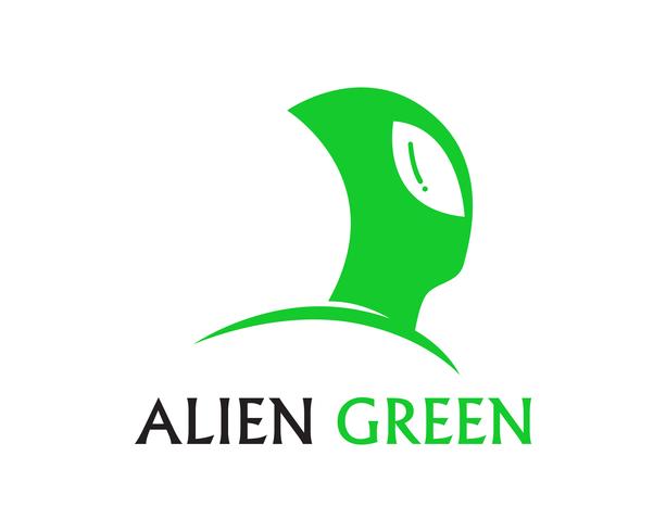 Aplicación de plantilla de logo y símbolos de vector de icono de Alien Face