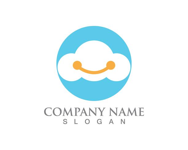 Cloud logo servers data  and symbols icons vector