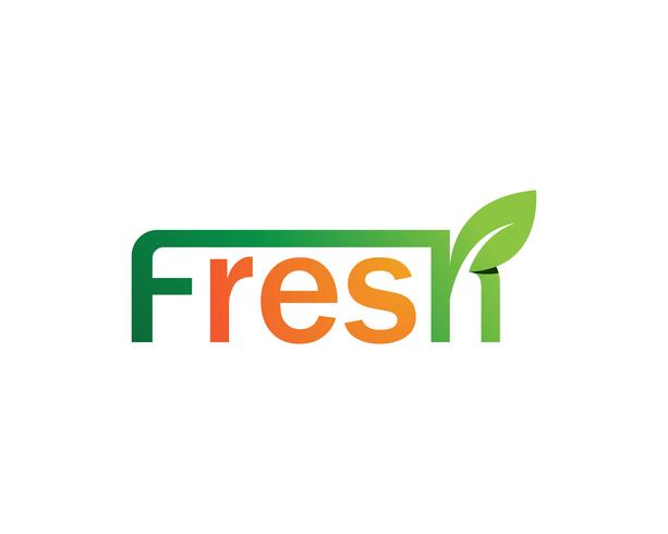 Logotipo fresco y símbolos vector icono plantilla naturaleza