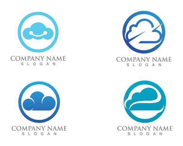 Cloud logo servers data  and symbols icons vector