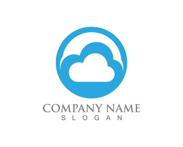 Logotipo de la nube servidores iconos de datos y símbolos vector