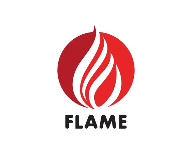 Icono de vector de plantilla de logotipo de llama de fuego Concepto de logotipo de petróleo, gas y energía
