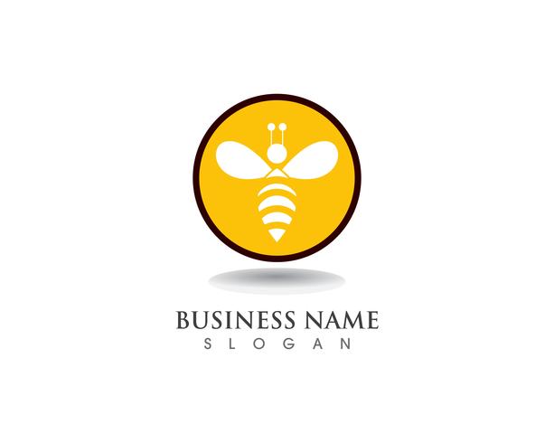 Bee Logo Template vector icon illustration 