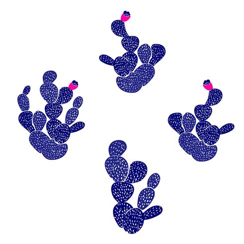 Hand drawn decorative seamless pattern with cacti. in Scandinavian style. Trendy tropical design for textile vector