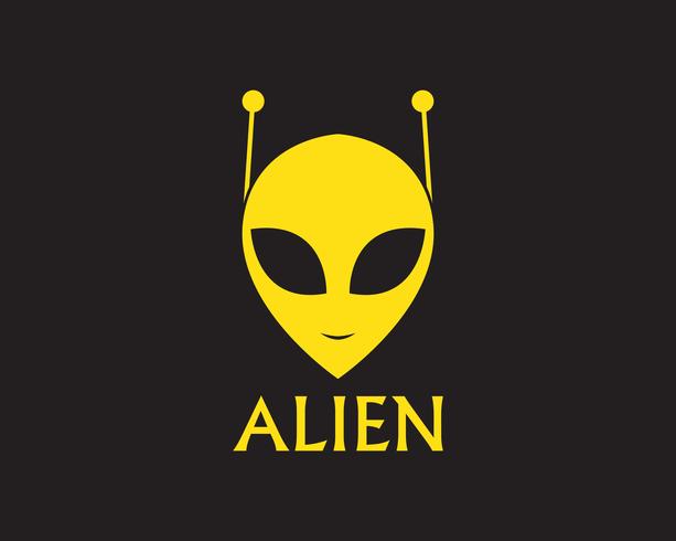 Aplicación de plantilla de logo y símbolos de vector de icono de Alien Face