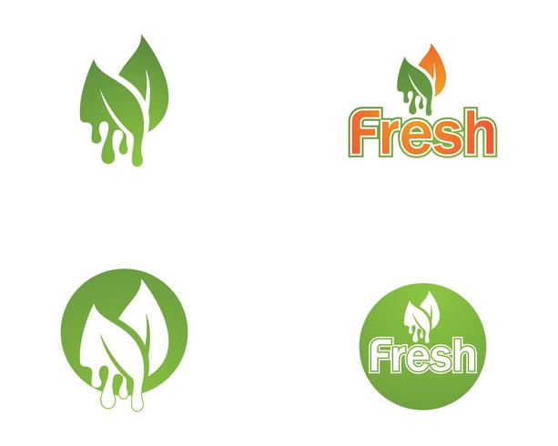 Logotipo fresco y símbolos vector icono plantilla naturaleza