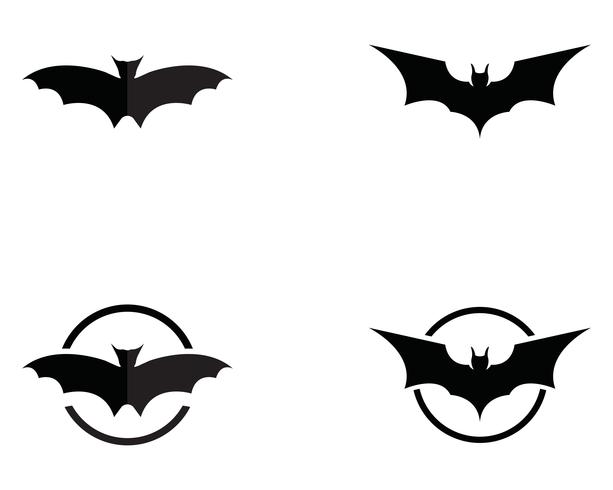 Plantilla de logo y símbolos de murciélago vector