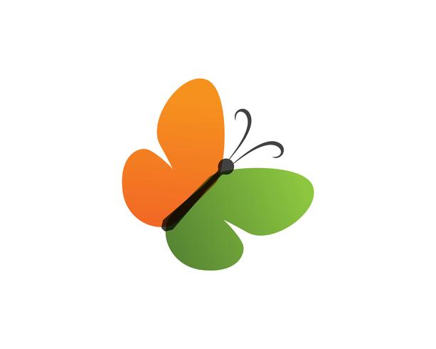 Logotipo de la belleza de la mariposa simple, colorido icono. Logo. Ilustración vectorial vector