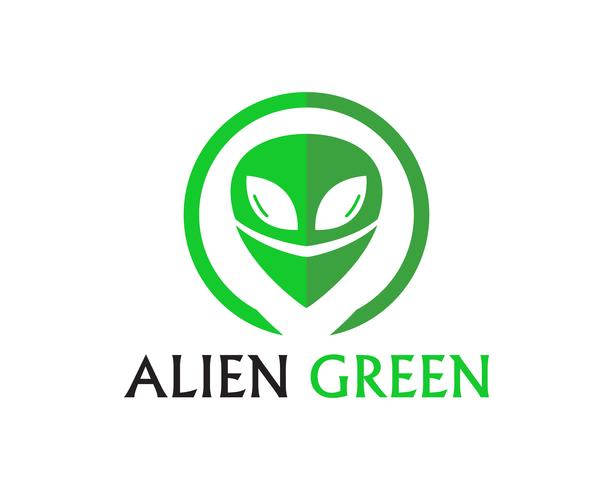 Aplicación de plantilla de logo y símbolos de vector de icono de Alien Face