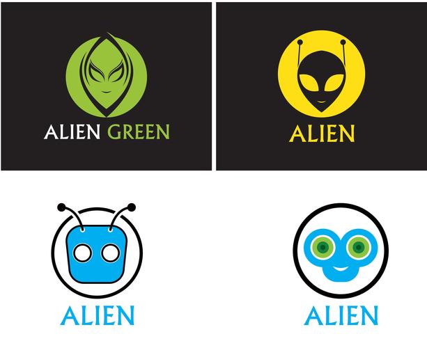 Alien face icon vector logo and symbols template app