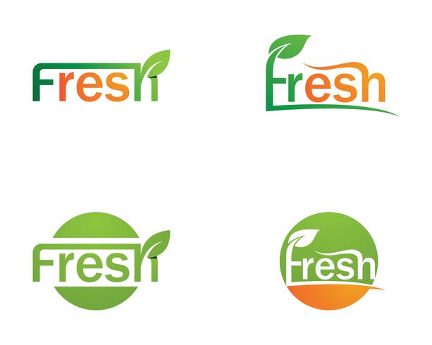 Logotipo fresco y símbolos vector icono plantilla naturaleza