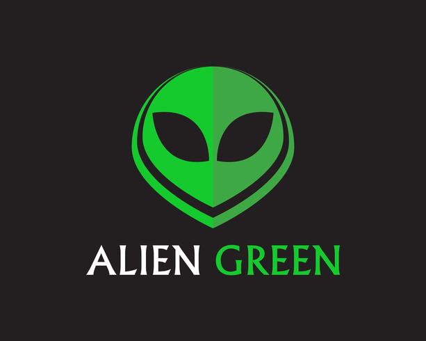 Aplicación de plantilla de logo y símbolos de vector de icono de Alien Face