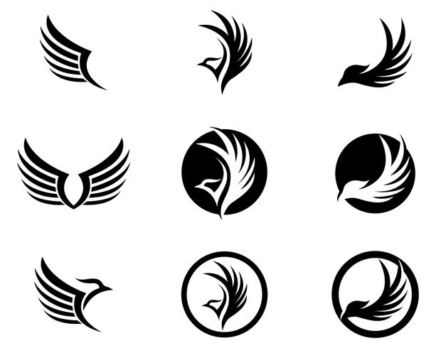 Wings bird sign plantilla abstracta iconos aplicación vector