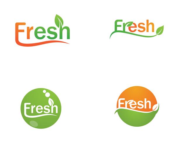 Logotipo fresco y símbolos vector icono plantilla naturaleza