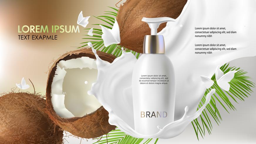 Concept poster for organic natural cream vector