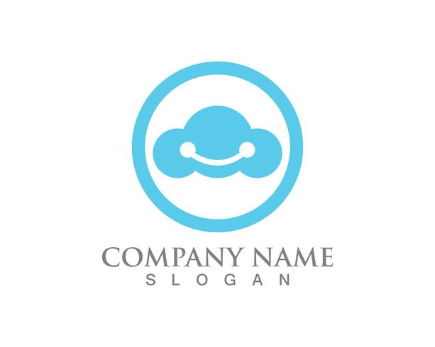 Cloud logo servers data  and symbols icons vector